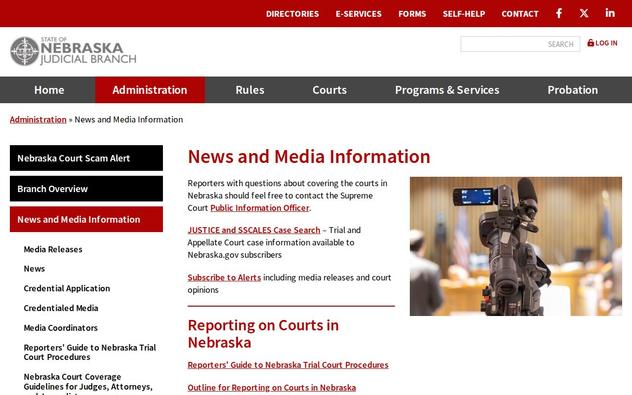 Hitchcock court calendar Nebraska Judicial Branch information source