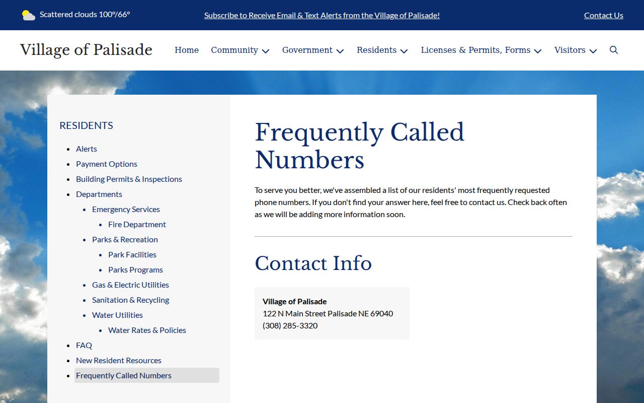 Palisade court docket village office and local ordinance record contact