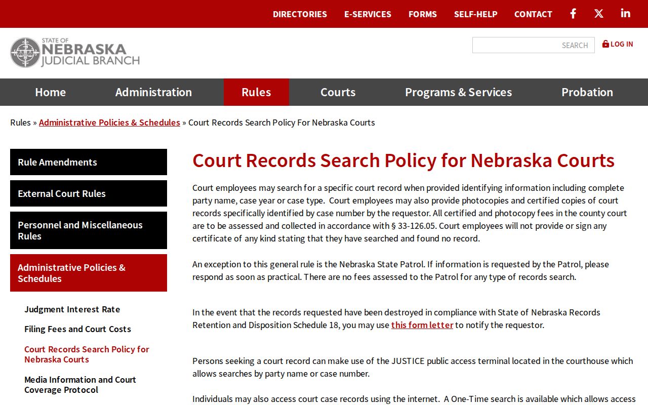 Hitchcock County court records search policy