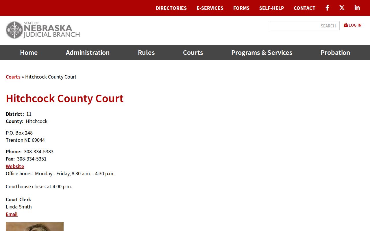 Hitchcock County court docket County Court directory