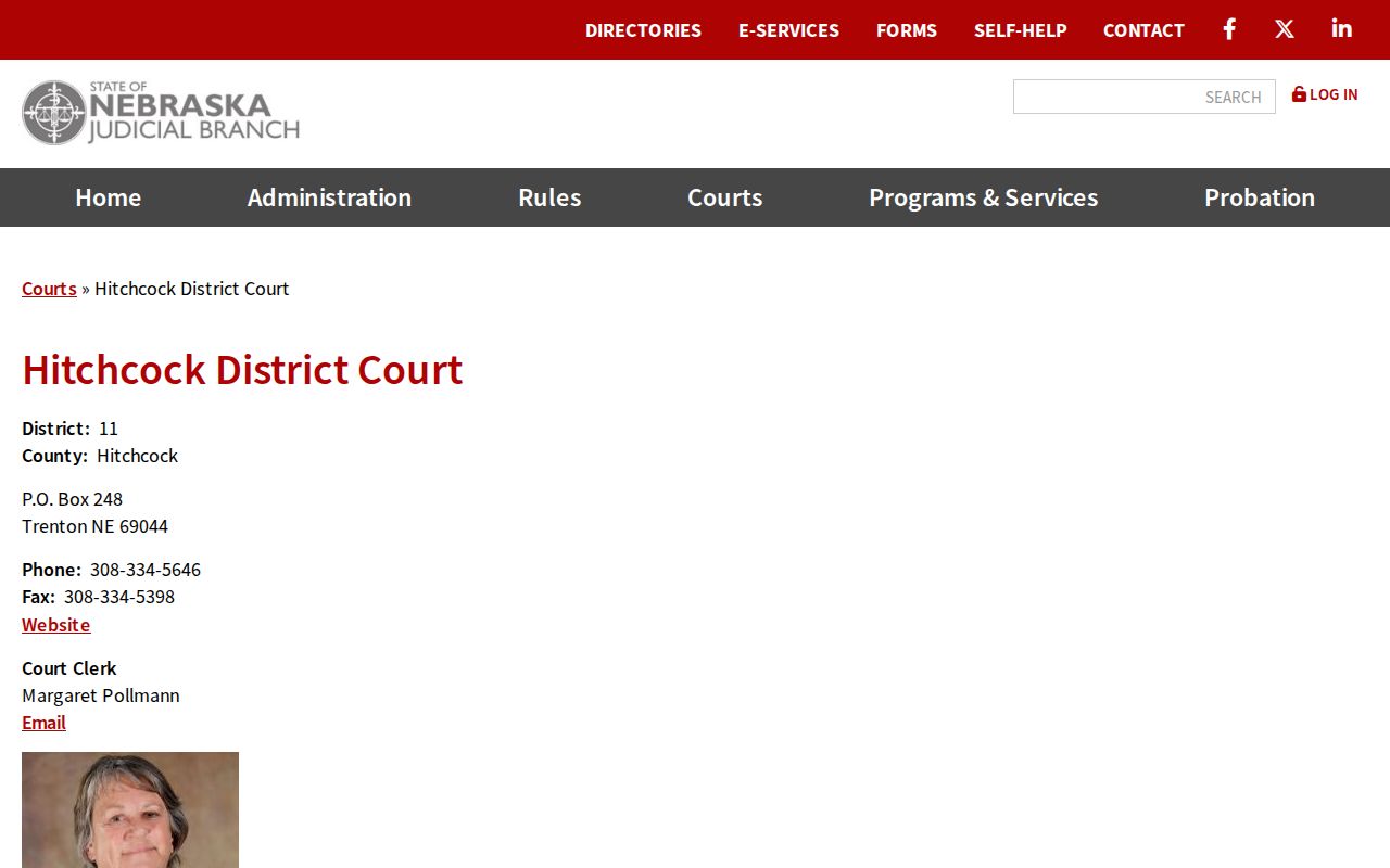 Hitchcock criminal docket District Court record source